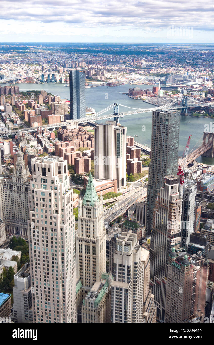 Til viste da un Osservatorio mondiale sulla cima di One World Trade Center, New York, Stati Uniti d'America Foto Stock