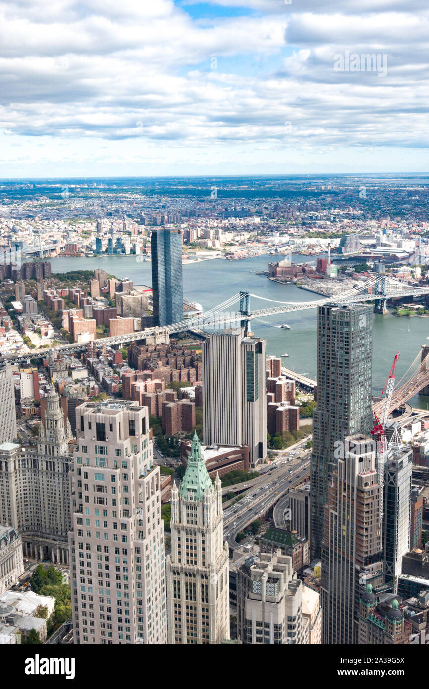 Til viste da un Osservatorio mondiale sulla cima di One World Trade Center, New York, Stati Uniti d'America Foto Stock