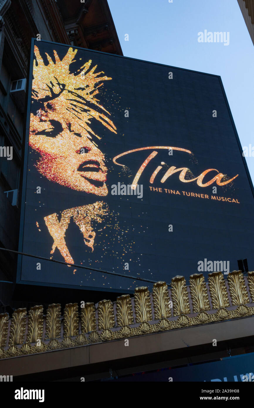 "Tina " Musical è al Teatro Lunt-Fontanne in Times Square NYC, STATI UNITI D'AMERICA Foto Stock