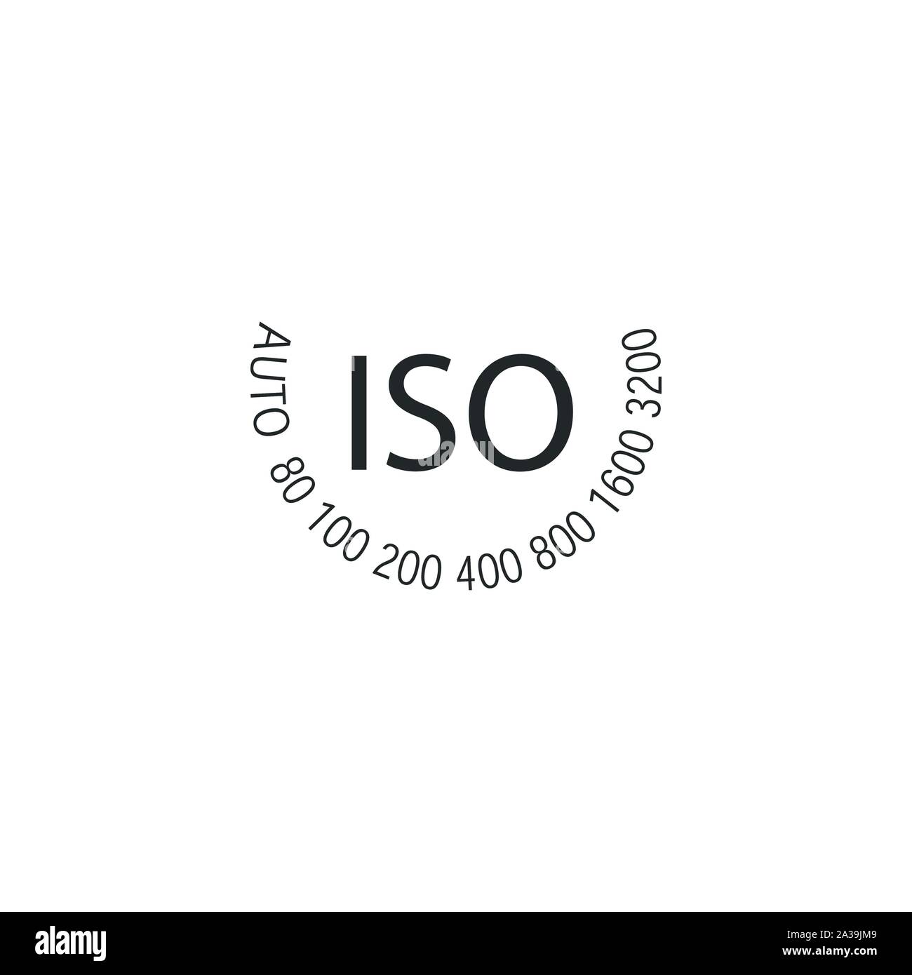 ISO - una pellicola fotografica standard di velocità di ruota, numeri in cerchio. Stock illustrazione vettoriale isolato su bianco Illustrazione Vettoriale