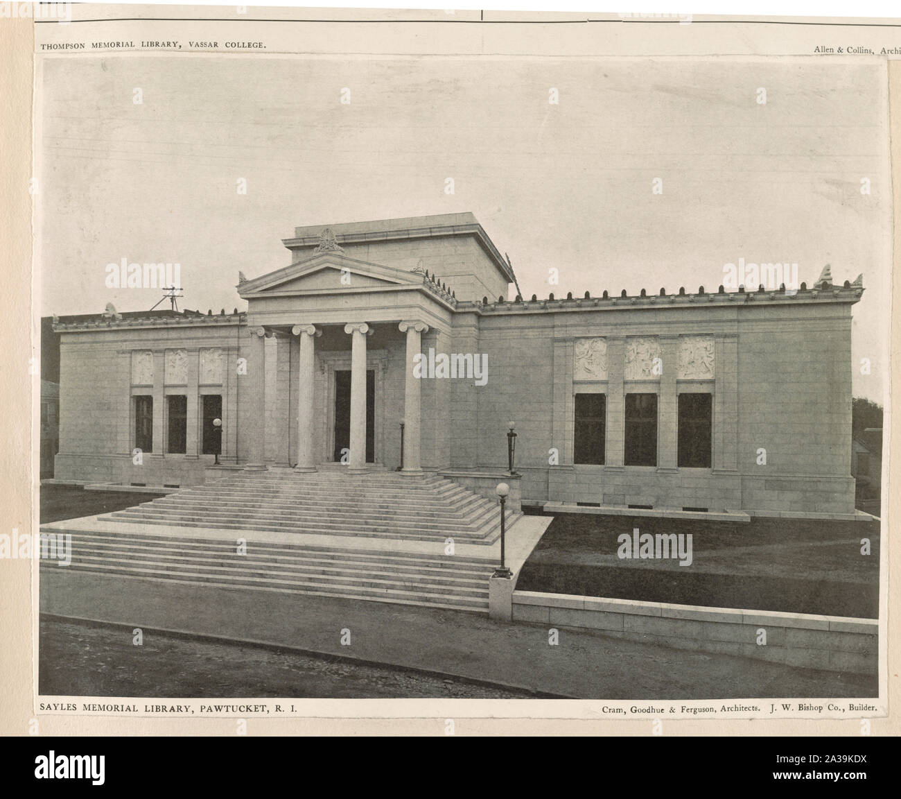 Sayles Memorial Library, Pawtucket, R.I. Cram, Goodhue & Ferguson, architetti. J.W. Il vescovo Co., builder. Foto Stock