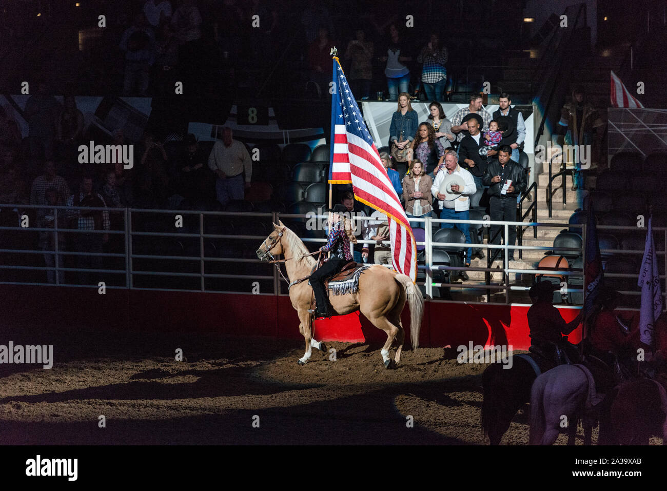 Scena dall'apertura Grand Parade presso il San Antonio Stock Show e Rodeo in San Antonio, Texas Foto Stock