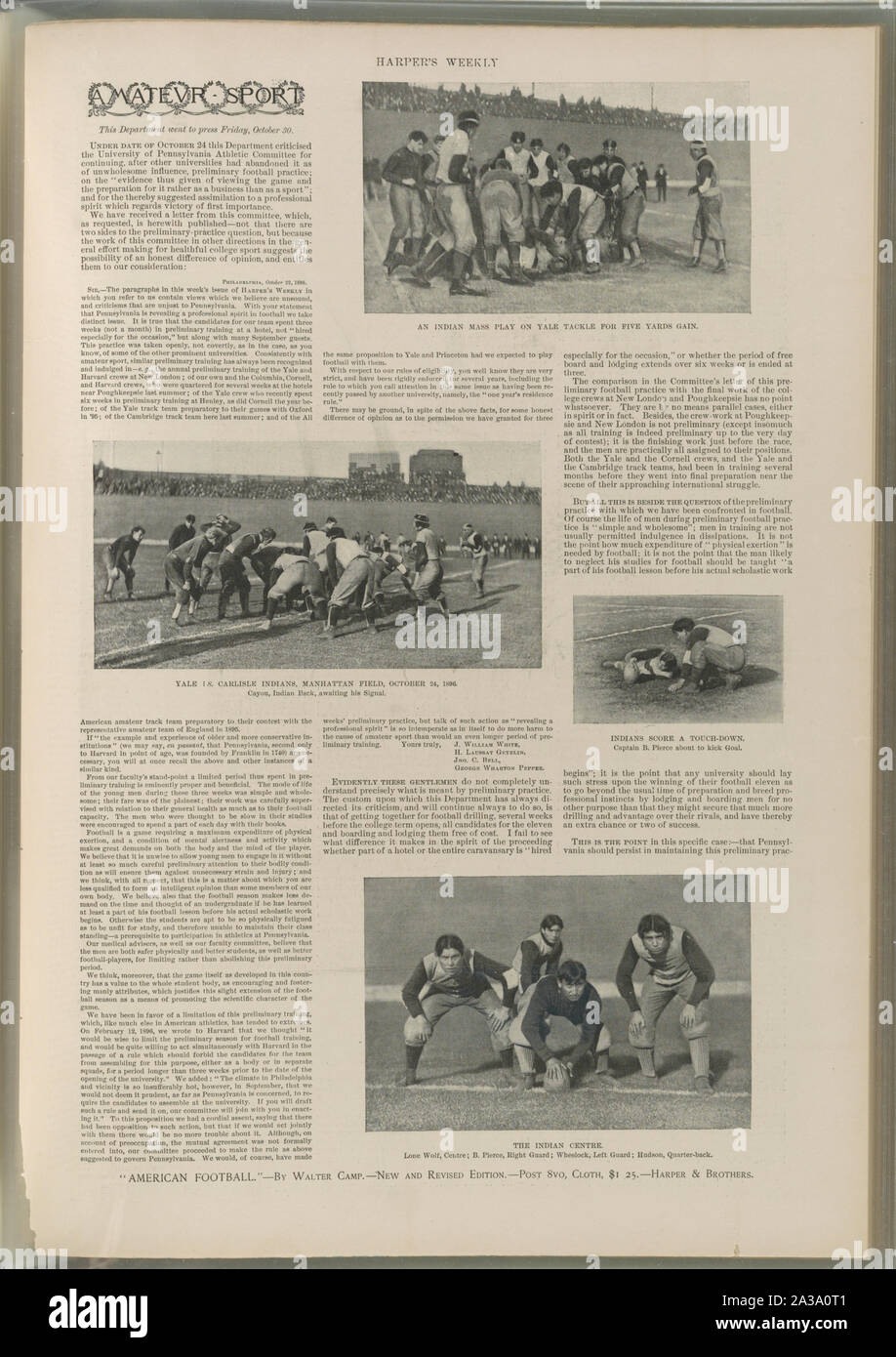 Scene da un Yale vs. Carlisle indiani del gioco del calcio al campo di Manhattan Foto Stock