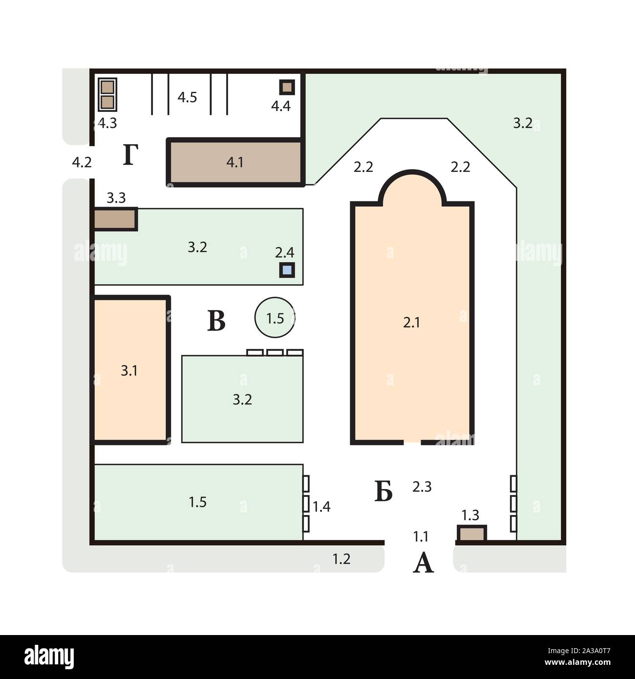 Un tipico progetto architettonico di una chiesa ortodossa complesso. Medievale monastero ortodosso, costruzione di design. Illustrazione Vettoriale