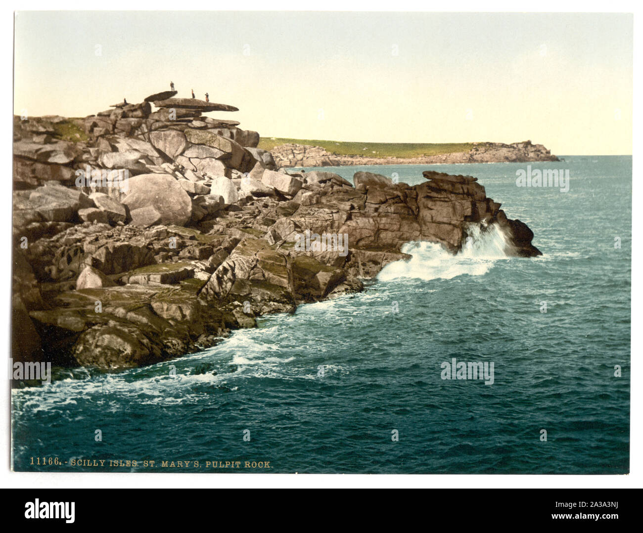 Isole Scilly, St. Mary s. Il pulpito Rock, Cornwall, Inghilterra; fa parte di: Viste delle isole britanniche, nella stampa Photochrom collection.; Foto Stock