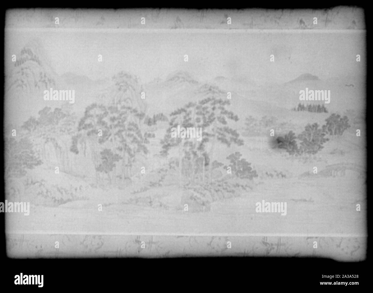 Schermo dipinto che apparteneva a Arnold Genthe Foto Stock