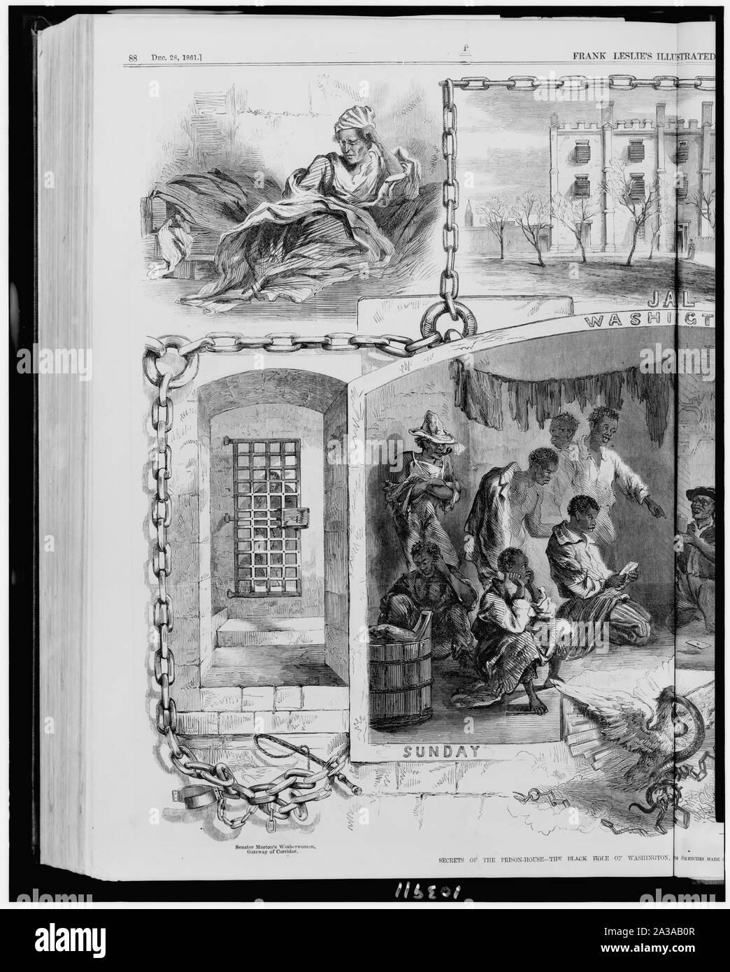 I segreti della prigione--il buco nero di Washington D.C. / Da bozzetti realizzati in loco dalla nostra speciale artista, il sig. A. Lumley. Foto Stock