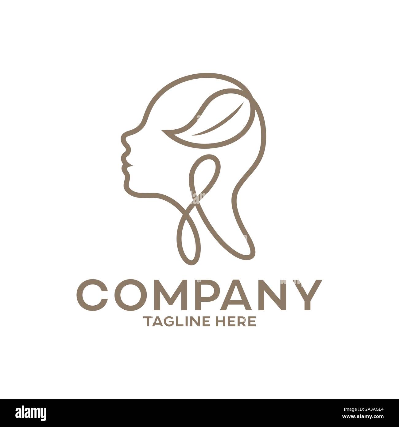 Bellezza moderna e la testa di una bella donna logo Illustrazione Vettoriale