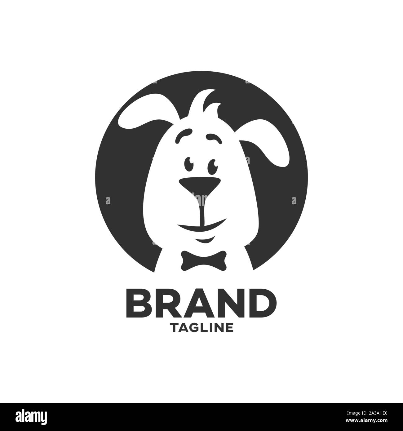 Pet moderno intelligente logo del cane Illustrazione Vettoriale