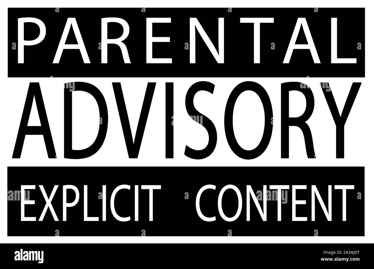 Avviso ai genitori contenuto esplicito segno del vettore Illustrazione Vettoriale