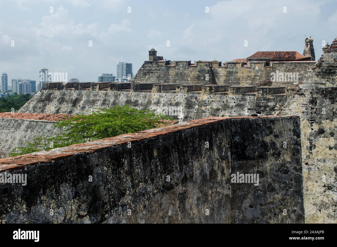 San Felipe de Barajas Castello, uno dei monumenti di Cartagena Foto Stock