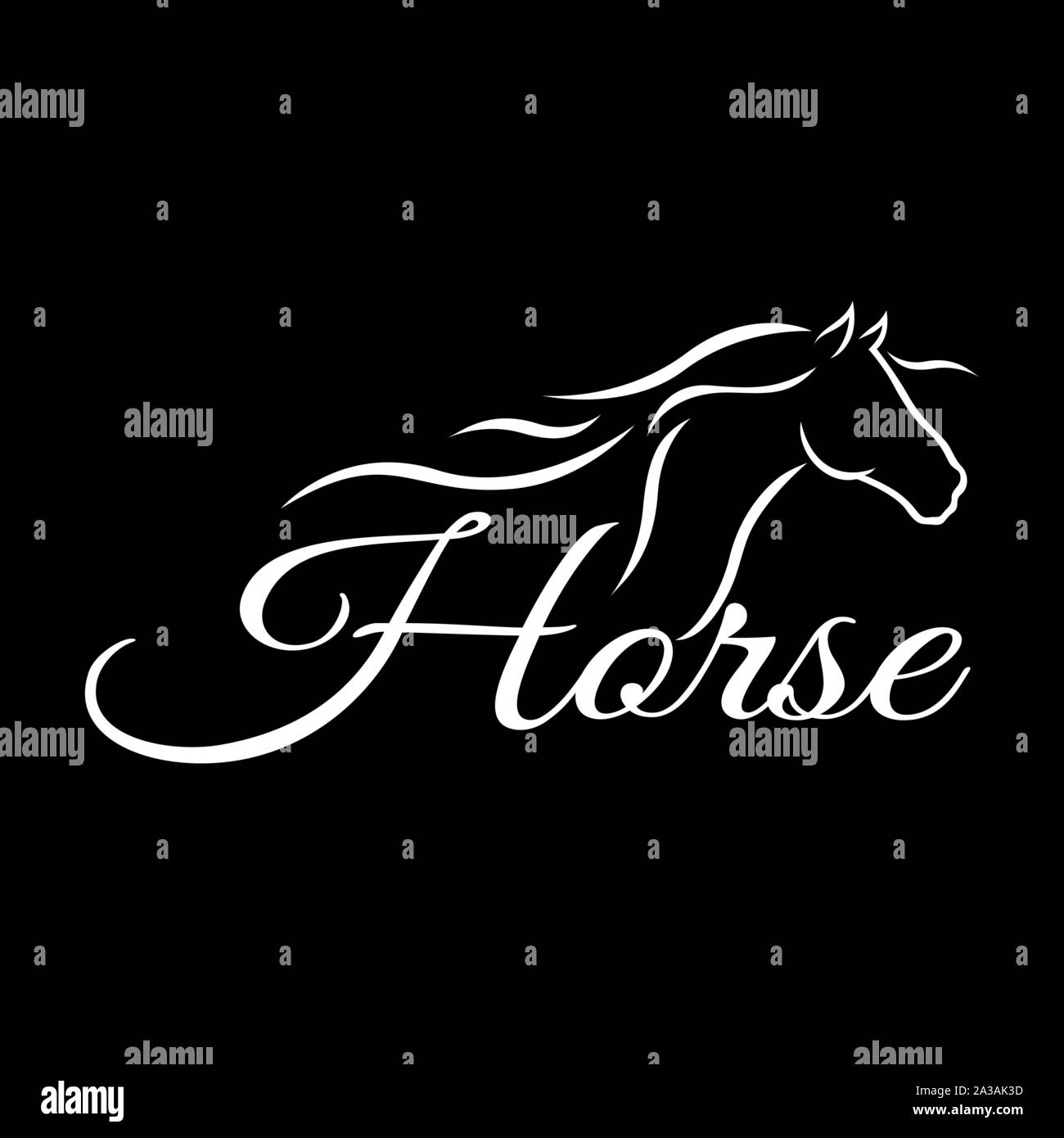 Moderno logo cavallo Illustrazione Vettoriale