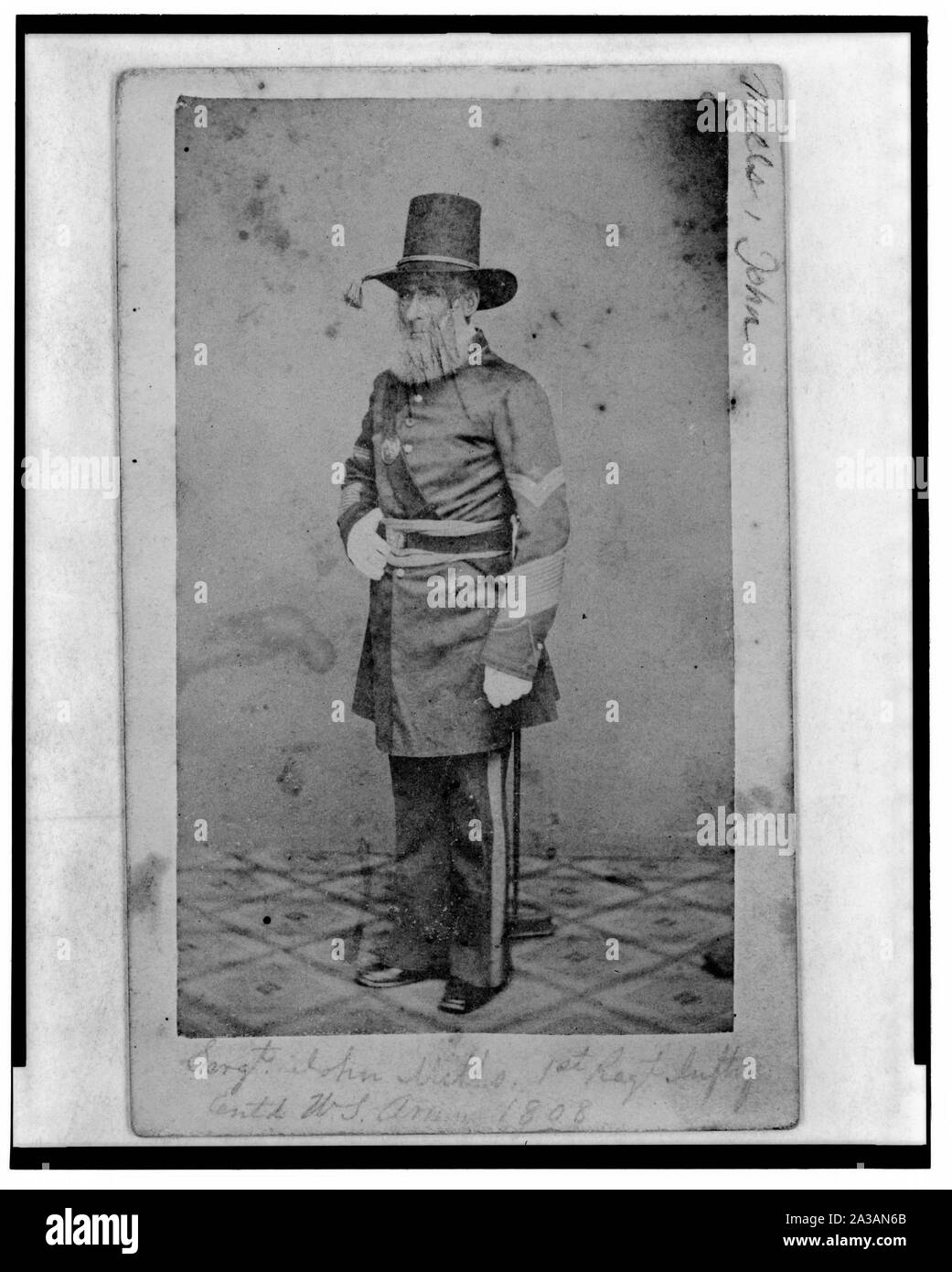 Sergt. John Mills, 1° regt. Inftry, decimo U.S. Esercito, 1808 Foto Stock