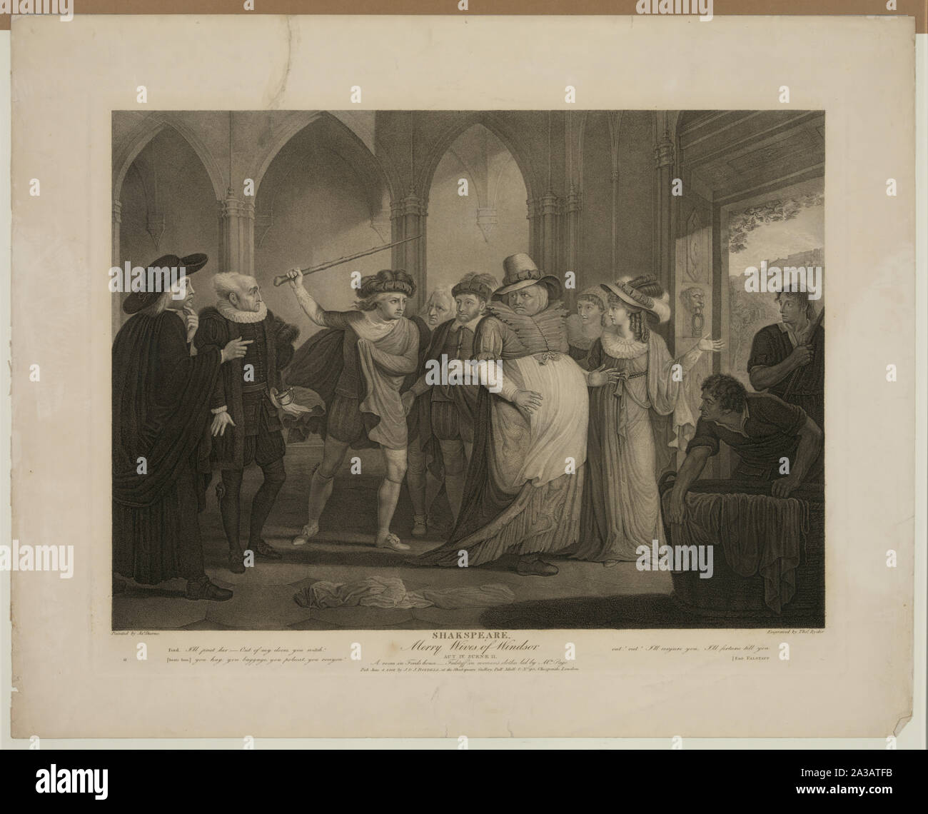 Shakspeare., allegre comari di Windsor., atto IV. scena II Foto Stock