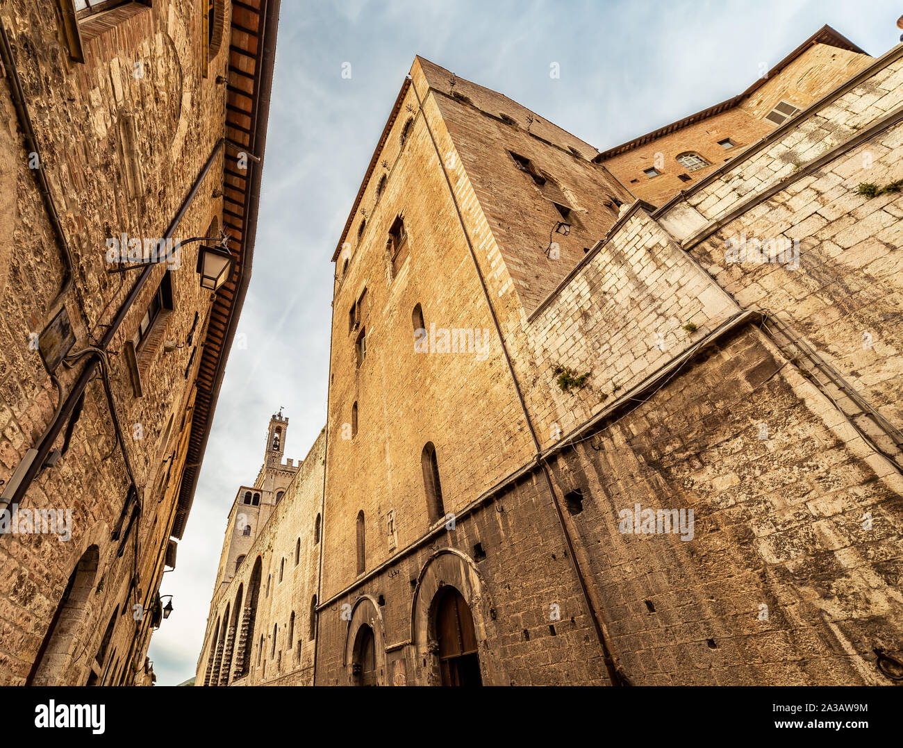 Old Street nella città di Gubbio Foto Stock