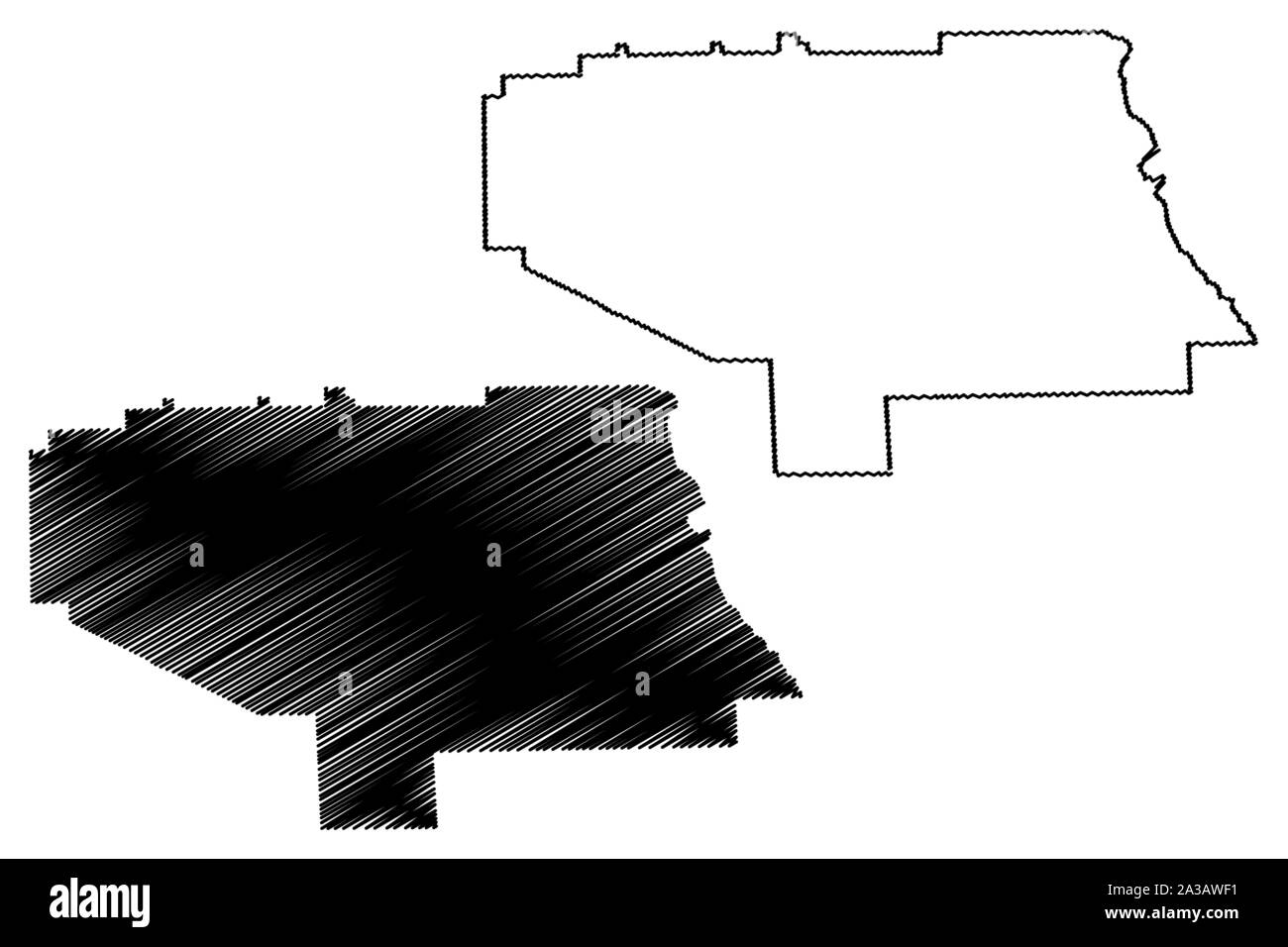 Lee County, Alabama (contee in Alabama, Stati Uniti d'America,USA, Stati Uniti, US) mappa illustrazione vettoriale, scribble schizzo Lee mappa Illustrazione Vettoriale