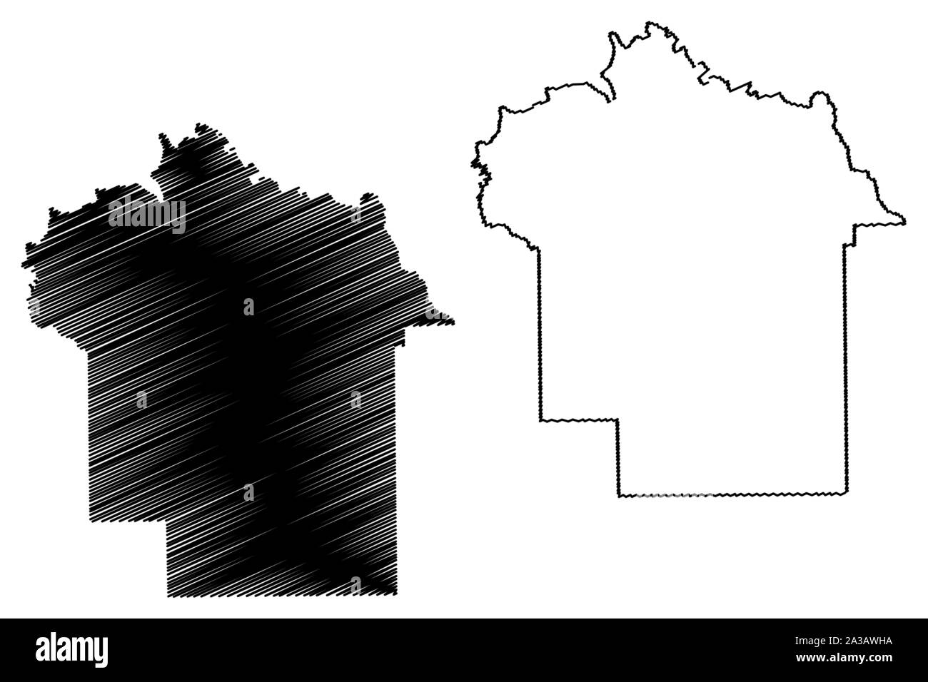 La contea de Montgomery, Alabama (contee in Alabama, Stati Uniti d'America,USA, Stati Uniti, US) mappa illustrazione vettoriale, scribble sketch mappa di Montgomery Illustrazione Vettoriale