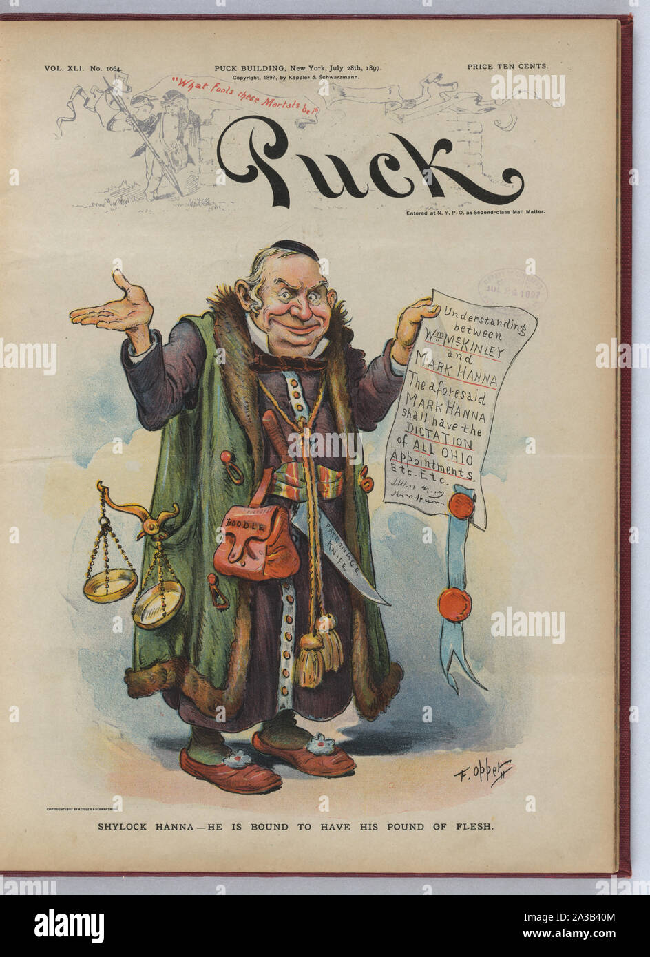Shylock Hanna - egli è obbligato ad avere la sua libbra di carne / F. Opper. Foto Stock