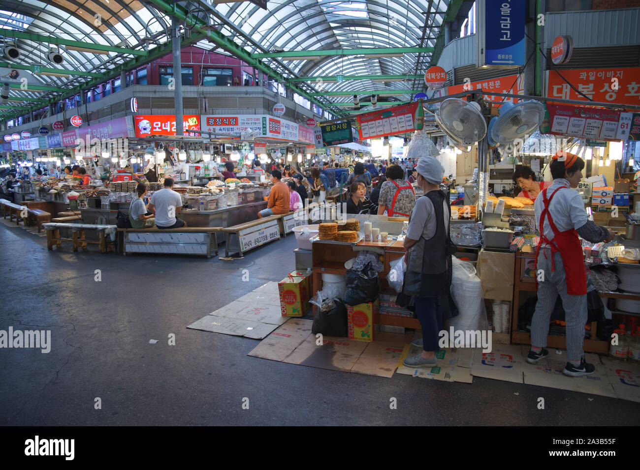 Mercato Gwangjang a Seul, Corea del Sud Foto Stock