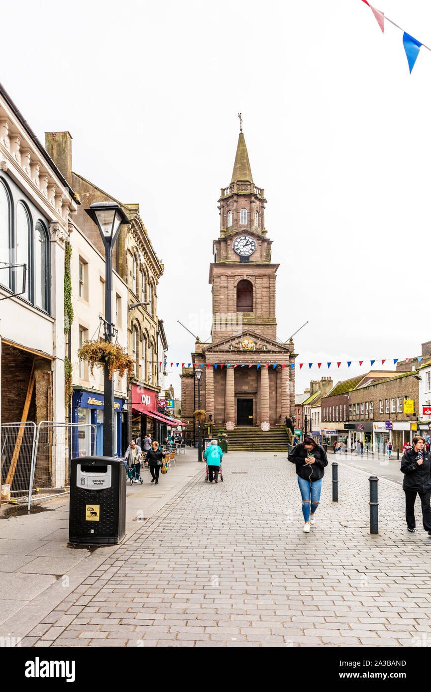 Town Hall e il XVIII secolo la torre dell orologio in Berwick upon Tweed Northumberland, Berwick upon Tweed, Northumberland, Berwick upon Tweed town hall, città, Foto Stock