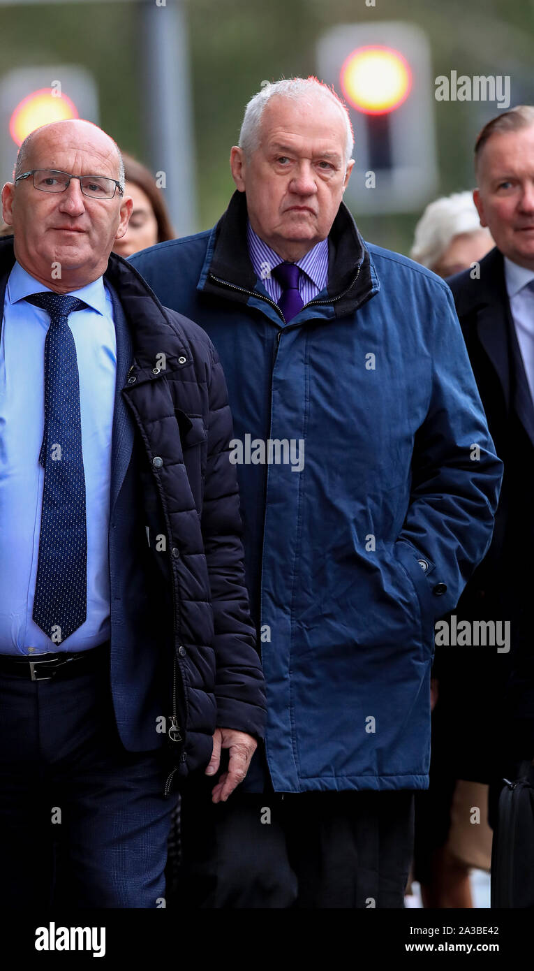 Hillsborough corrispondono comandante David Duckenfield, chi è accusato di omicidio colposo da grave negligenza di 95 Liverpool sostenitori al 1989 FA Cup semi-finale, arrivando a Preston Crown Court. Foto Stock