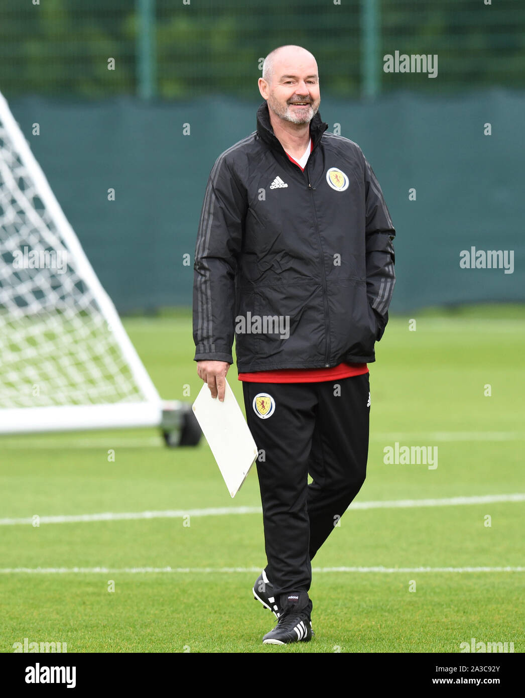 7 Ott 19.Oriam Training Center, Riccarton, Edimburgo. Scozia Sessione di Formazione per UEFA EURO 2020 infissi qualificatore contro la Russia e Repubblica di San Marino Foto Stock