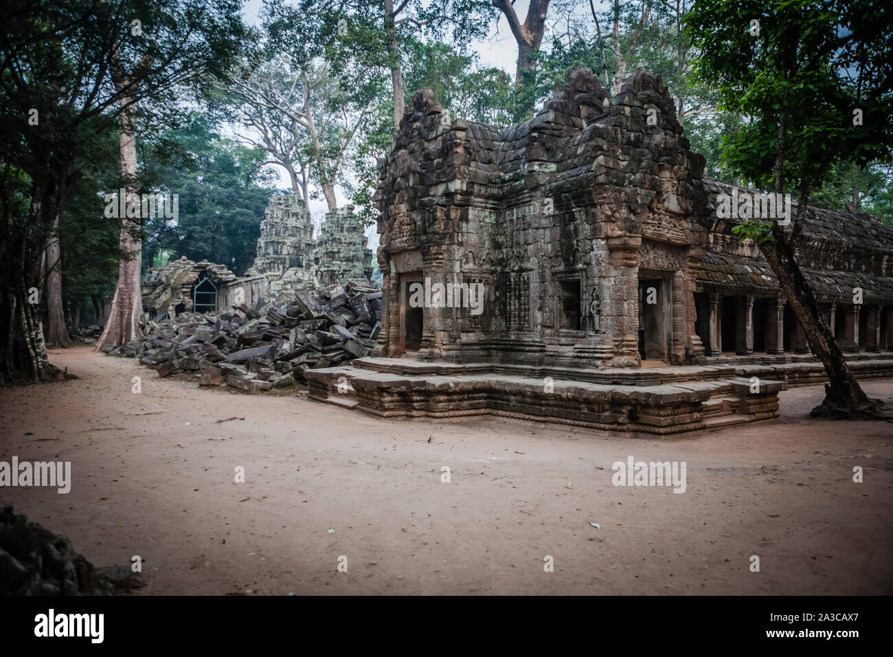 Antiche rovine della città perduta di Angkor Wat in Cambogia Foto Stock