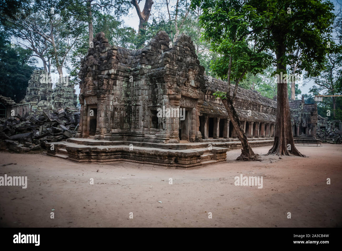 Antiche rovine della città perduta di Angkor Wat in Cambogia Foto Stock