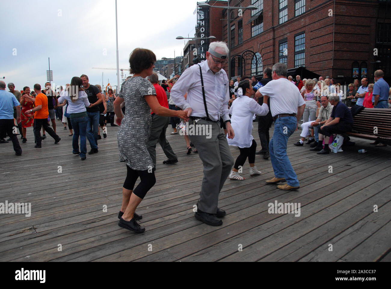 Aker Brygge pier, Oslo, Norvegia Foto Stock