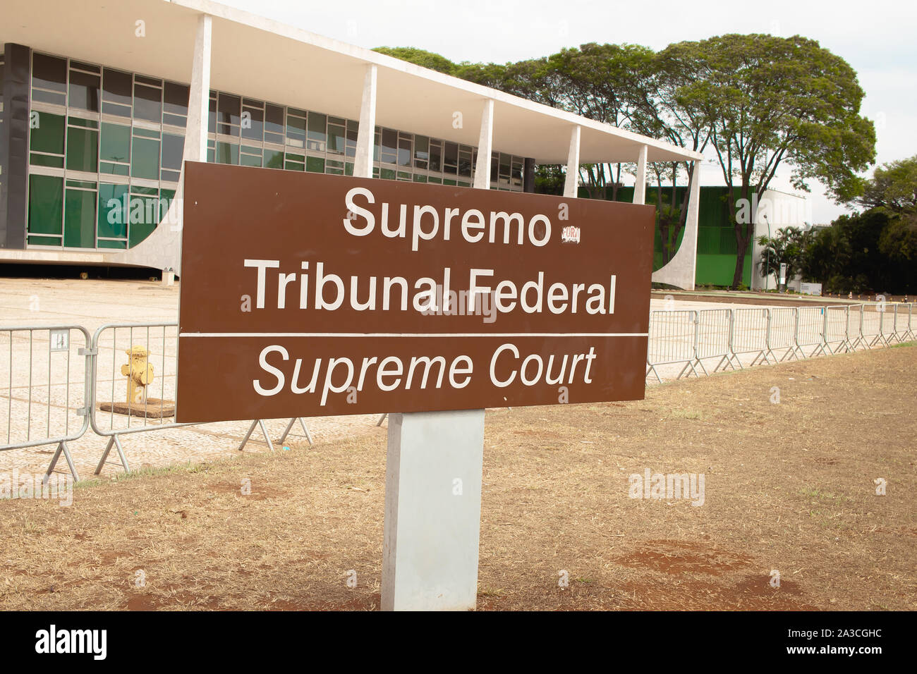 Fotografia della Corte Suprema Federale a Brasilia, capitale federale del Brasile. Foto Stock