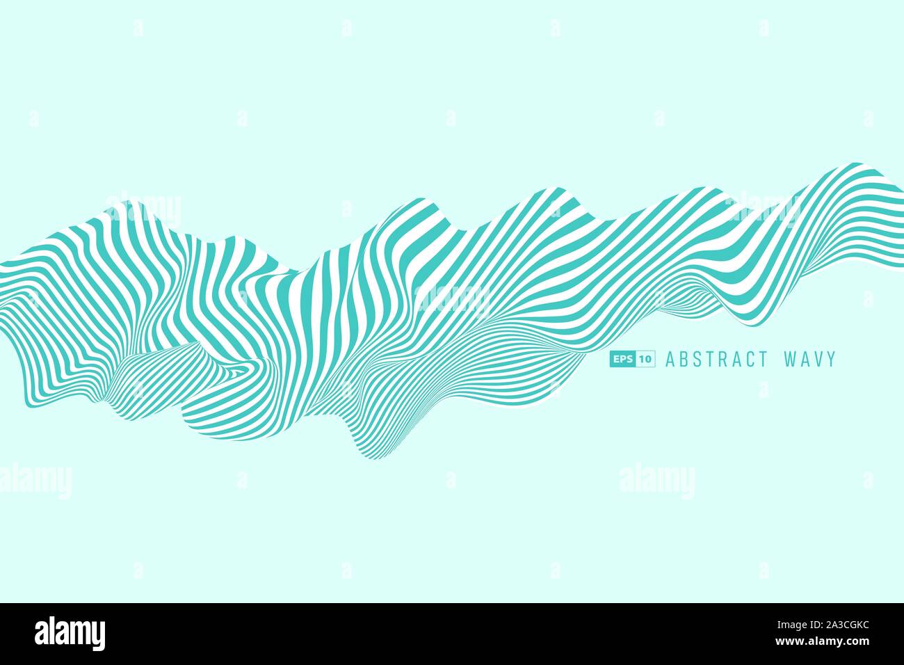 Abstract onda estate blu striscia minima linea 3D sfondo di decorazione. Utilizzare per elemento di movimento, annuncio, poster, design di copertura, stampa relazione annuale. Illustrazione Vettoriale