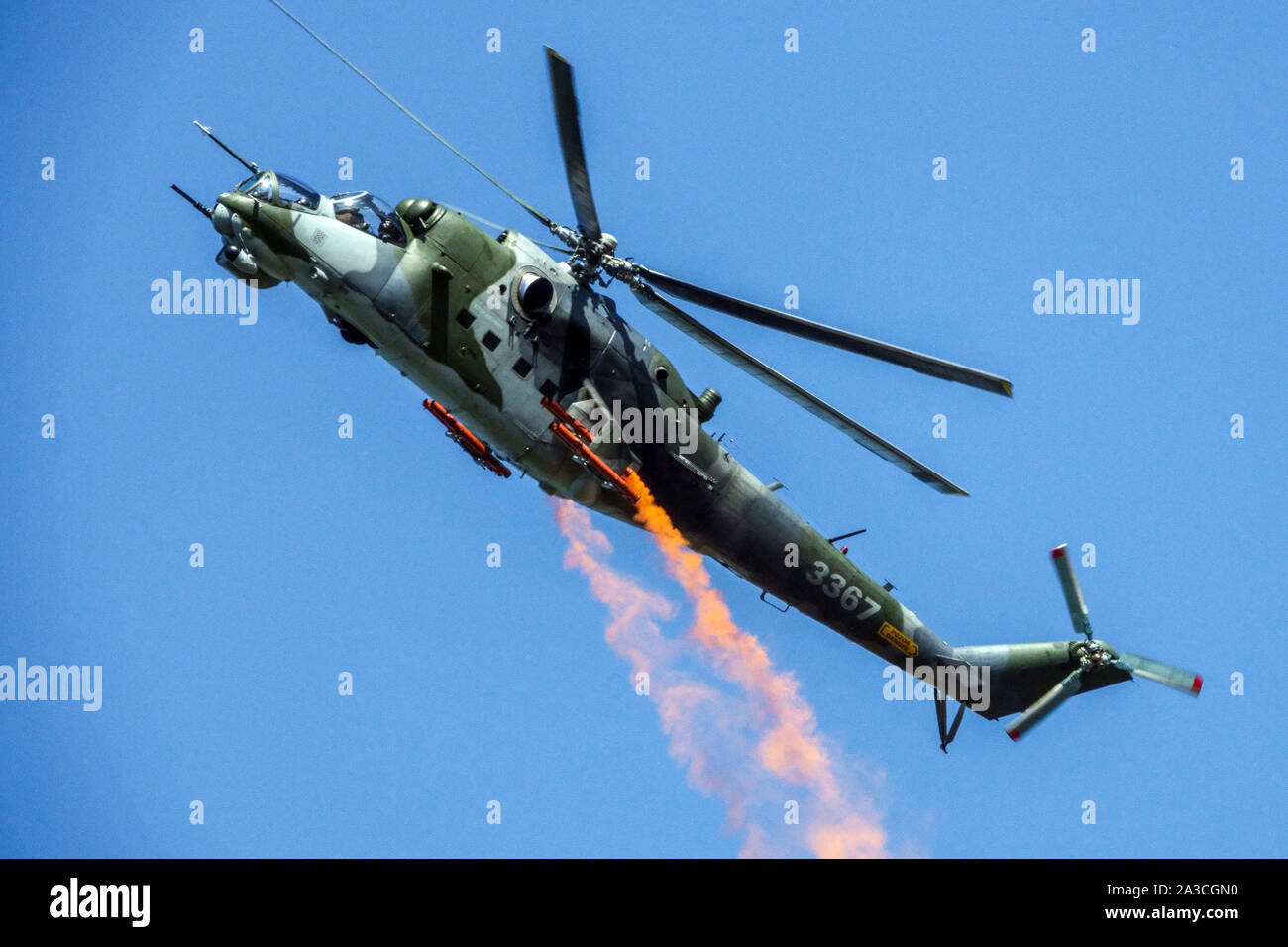 Elicottero Mil Mi-24 Hind esercito ceco Foto Stock