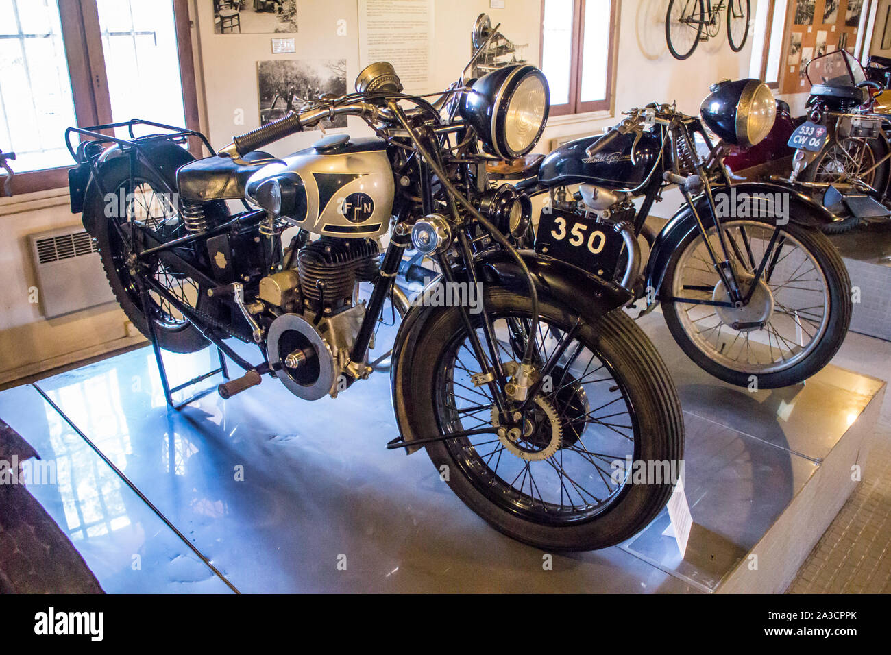 Musée de la moto à Marseille (Francia) Motobike Museum di Marsiglia : FN M70D-GL 350cc 1934 (Belgio) Foto Stock
