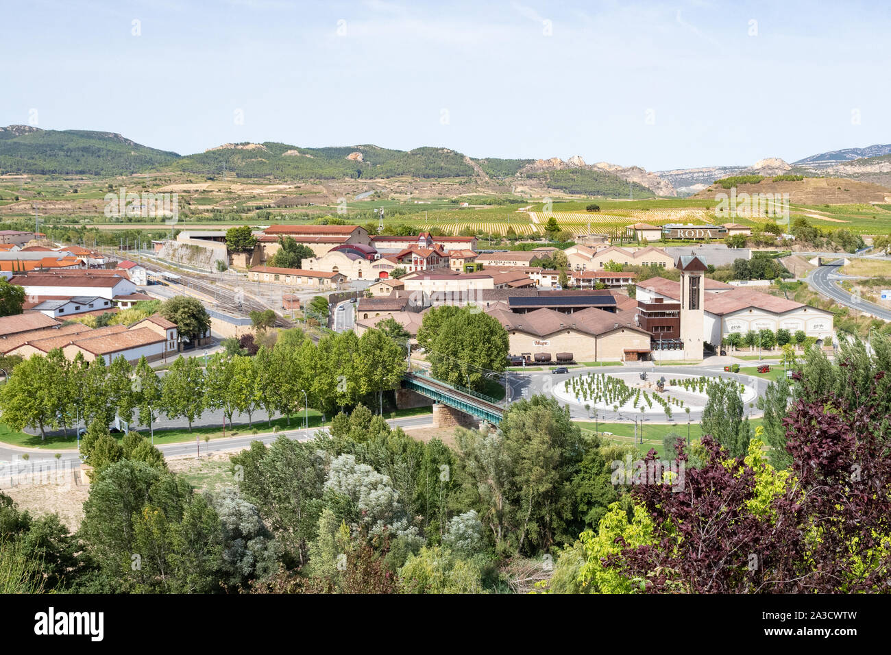 Haro Stazione del distretto o cantine vinicole, Haro, La Rioja, Spagna settentrionale Foto Stock