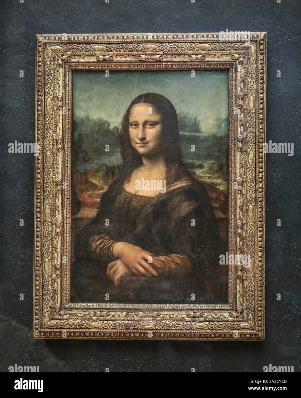MONA LISA è stato reinstallato nella sua gallery nel museo del Louvre Foto Stock