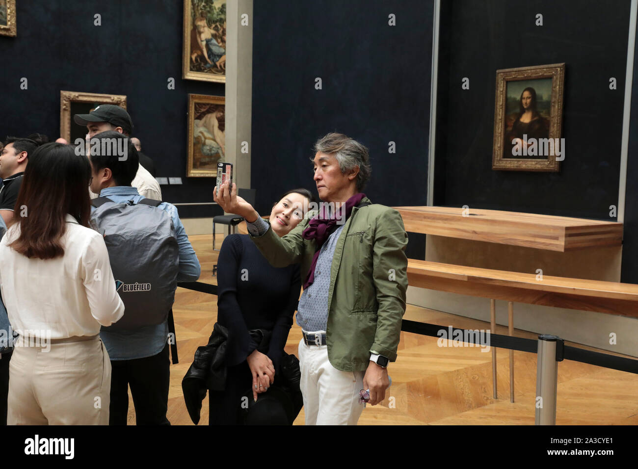 MONA LISA è stato reinstallato nella sua gallery nel museo del Louvre Foto Stock