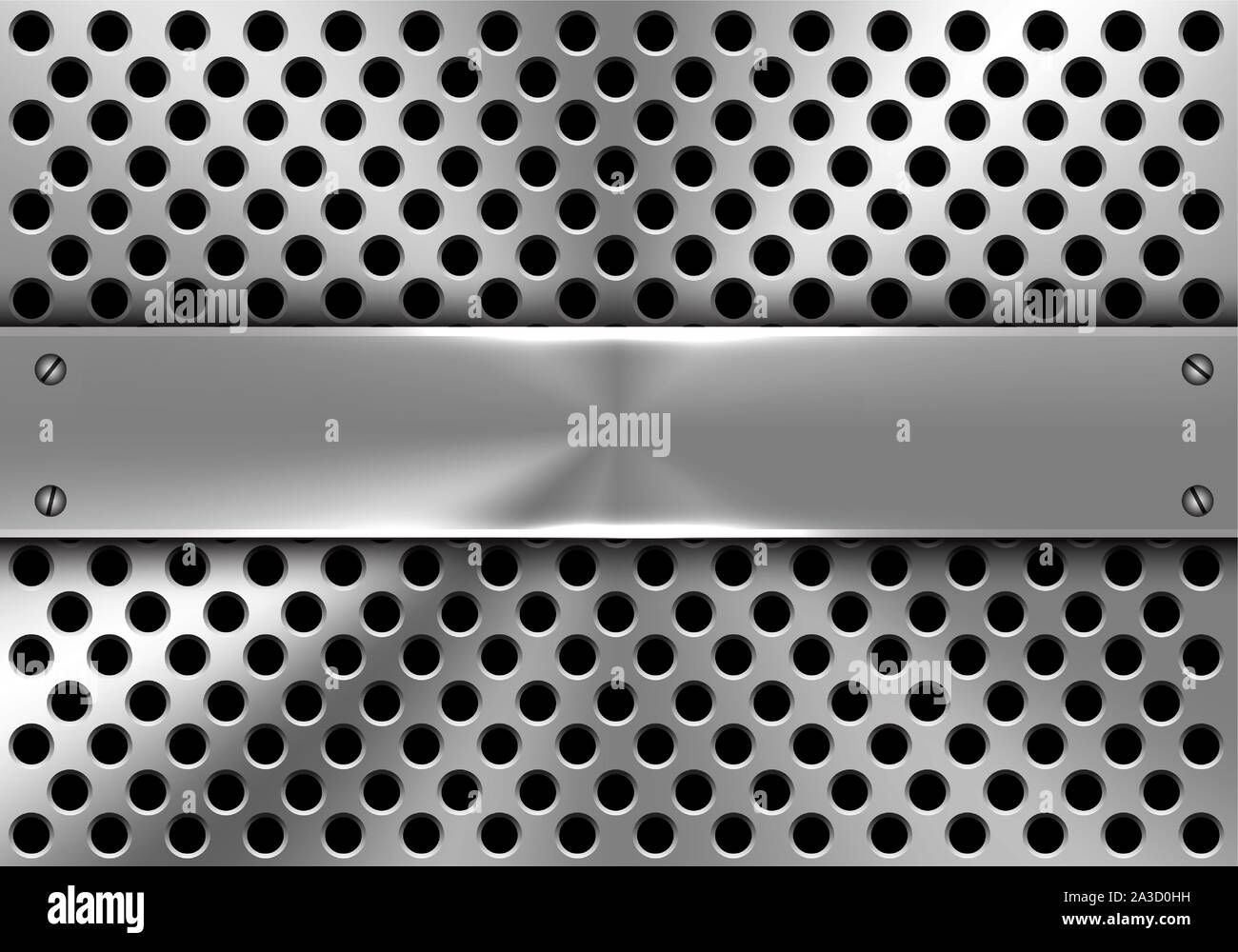 Metallo realistico banner sul cerchio mesh design futuristico moderno stabilimento industriale tecnologico illustrazione vettoriale. Illustrazione Vettoriale