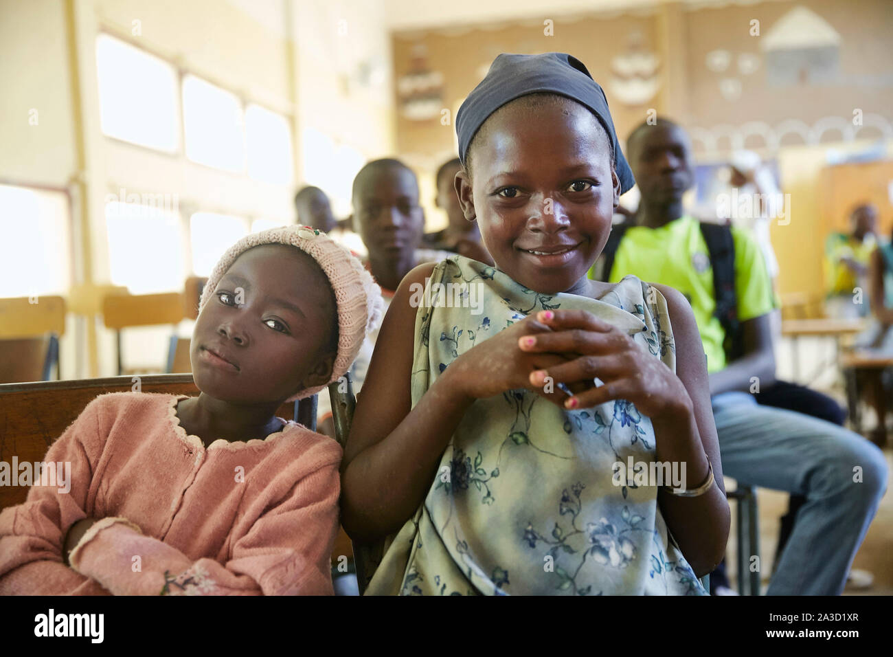 Tsjaad Ciad N Djamena chiesa cattolica Religieuses de l'Assomption Laetitia Byukusenge bambini preparazione di danze e canti durante la vacanza 24-6-2016 pho Foto Stock