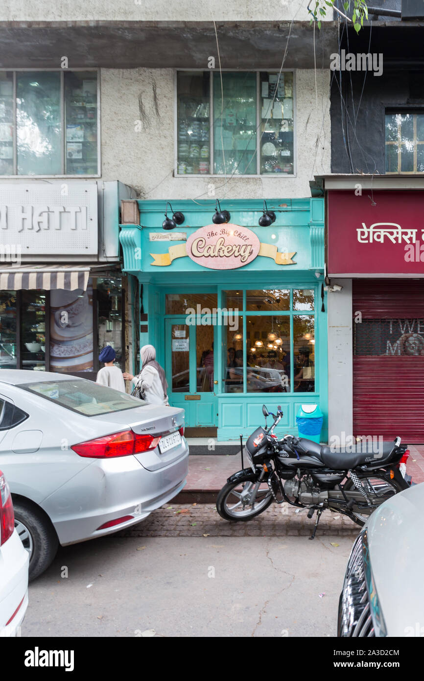New Delhi, India - 12 agosto 2018: Cakery mercato Khan quartiere dello shopping di New Delhi India Foto Stock