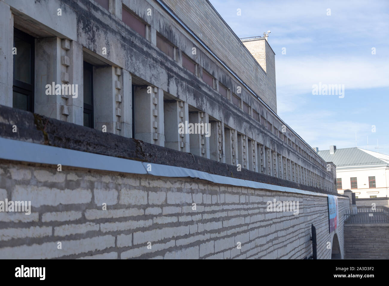 Un colpo della Biblioteca nazionale di Estonia, guardando a Nord Foto Stock