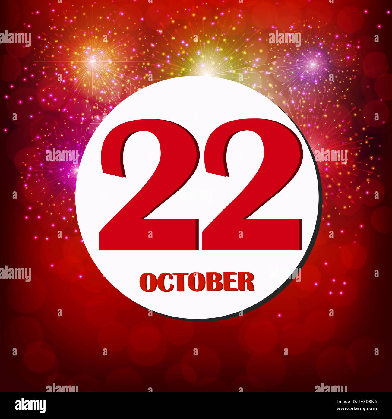 Ottobre 22 icona. Per la pianificazione di importanti giorno. Banner per i giorni festivi e giorni speciali. Illustrazione. Foto Stock