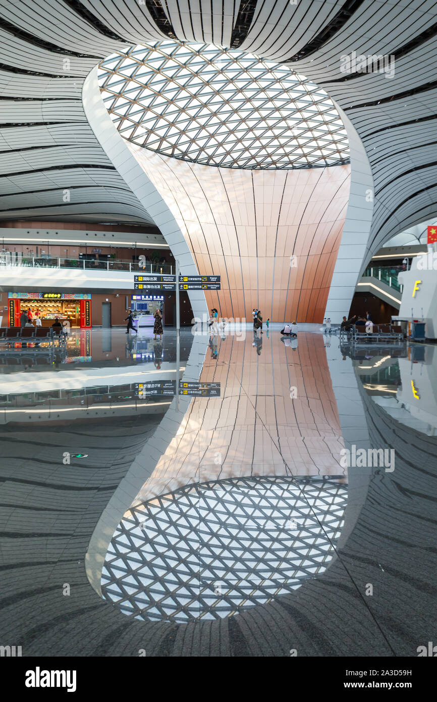 Pechino, Cina - 30 Settembre 2019: Pechino Daxing New International Airport Terminal (PKX) in Cina. Foto Stock