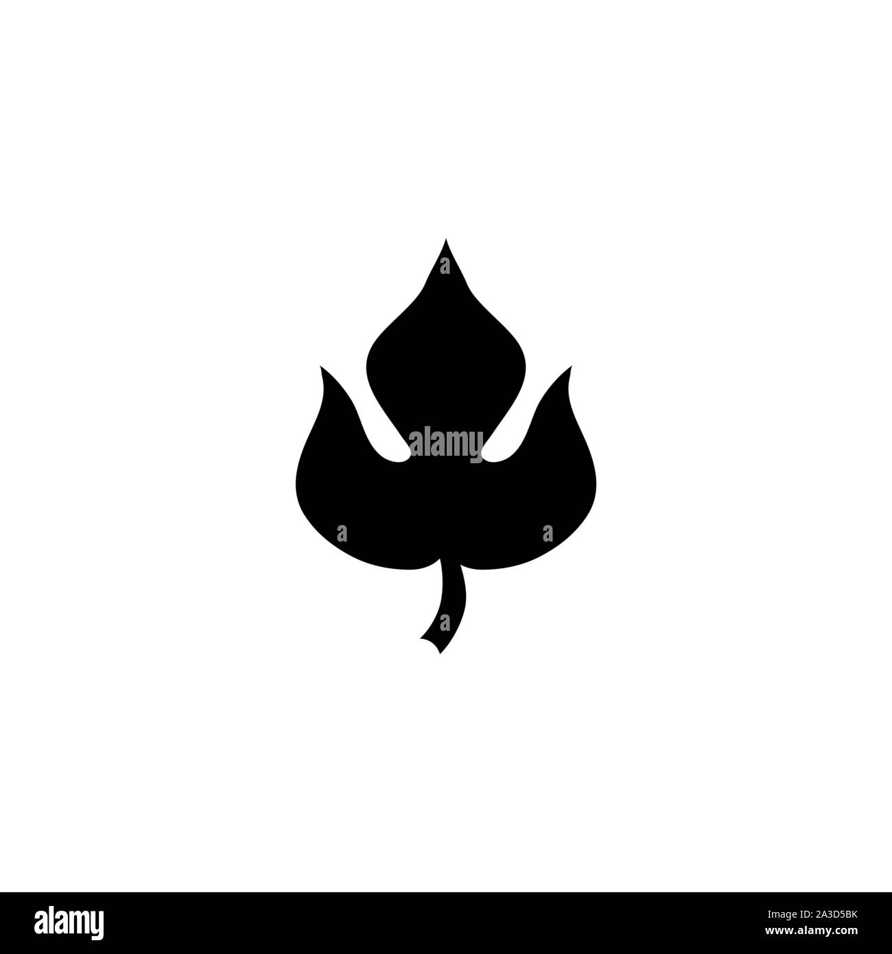 Foglie di betulla, pioppo, Ivy fogliame. Piatto icona Vettore illustrazione. Semplice simbolo nero su sfondo bianco. Foglie di betulla, pioppo, Ivy fogliame design segno t Illustrazione Vettoriale