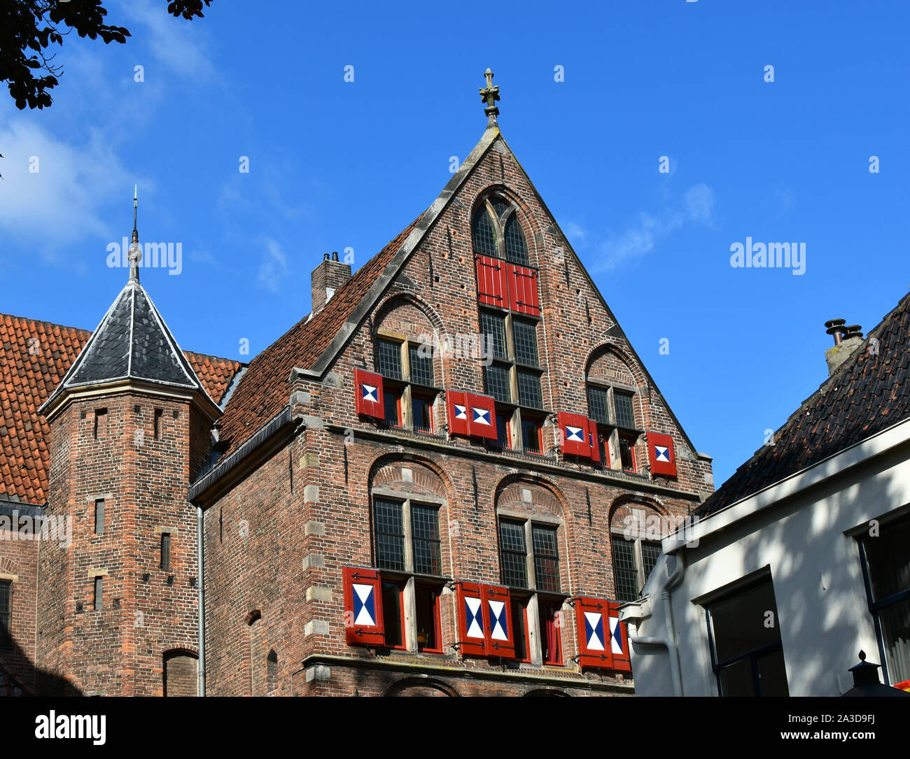 Paesi Bassi. Holland. Vecchia casa in mattoni rossi.Zwolle. Foto Stock