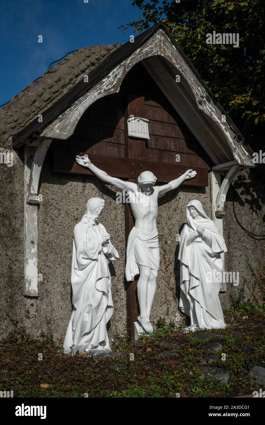 Statua religiosa in Stoneybatter, Dublino, Irlanda. Foto Stock