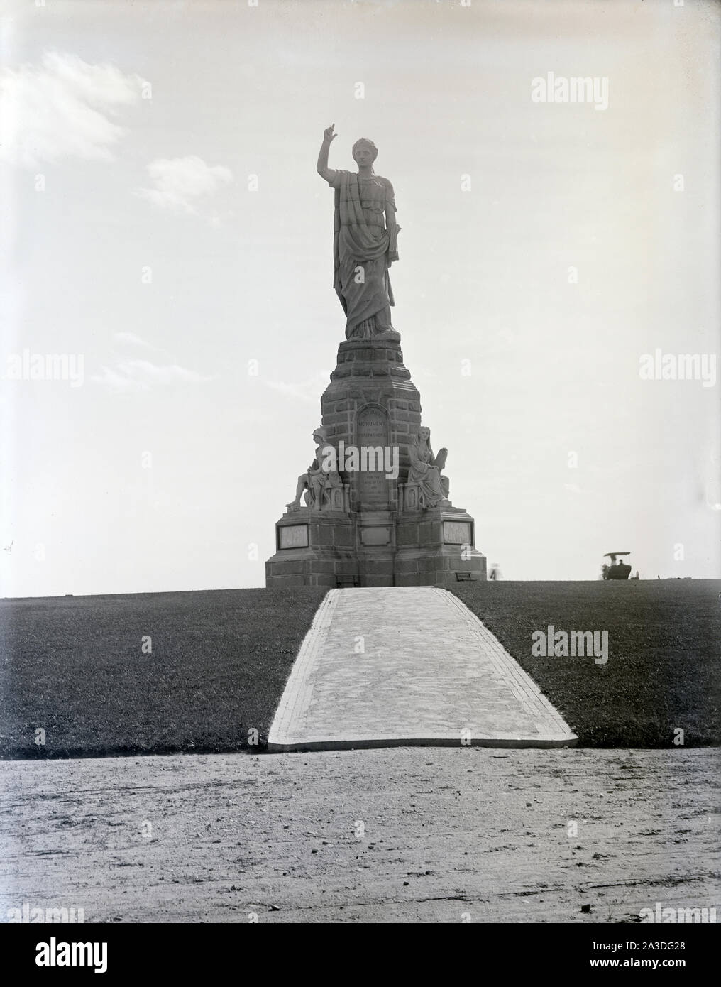 Antiquariato fotografia 1902, il Monumento Nazionale agli antenati in Plymouth, Massachusetts. Fonte: originale negativo di vetro Foto Stock