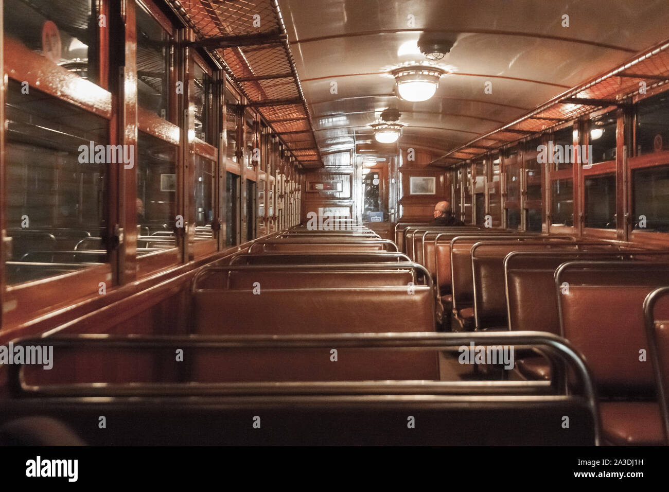 All'interno del vecchio treno in Palma di Mallorca Foto Stock