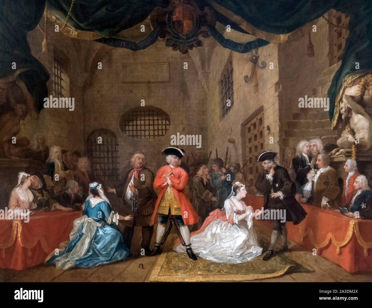 "Beggar's Opera' da William Hogarth (1697-1764), olio su tela, 1729 Foto Stock