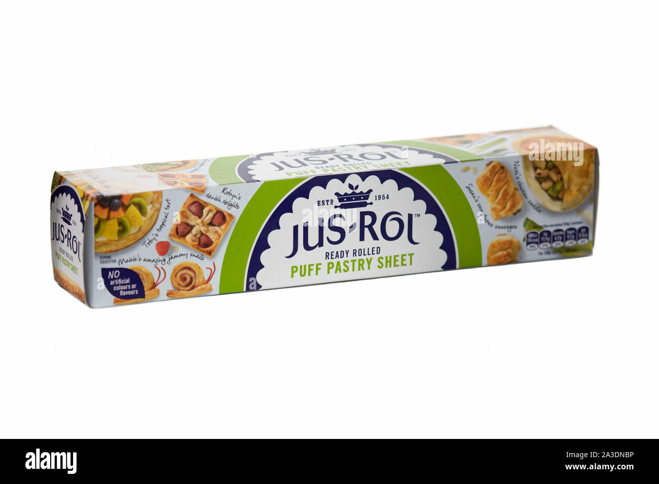 JUS ROL pronto pasta arrotolata foglio di imballaggio isolato su sfondo bianco Foto Stock