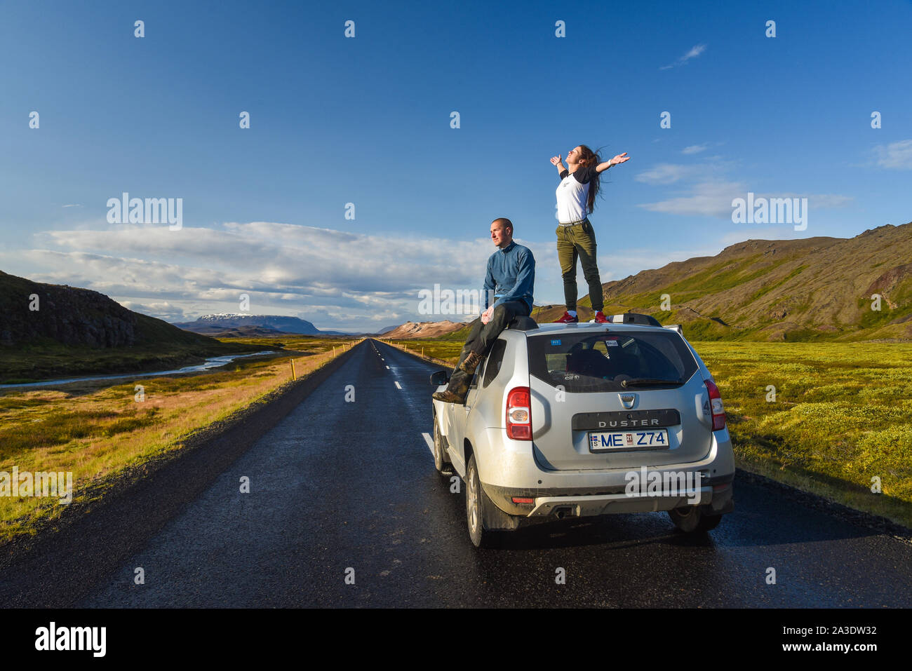 Sulla strada in Islanda Foto Stock